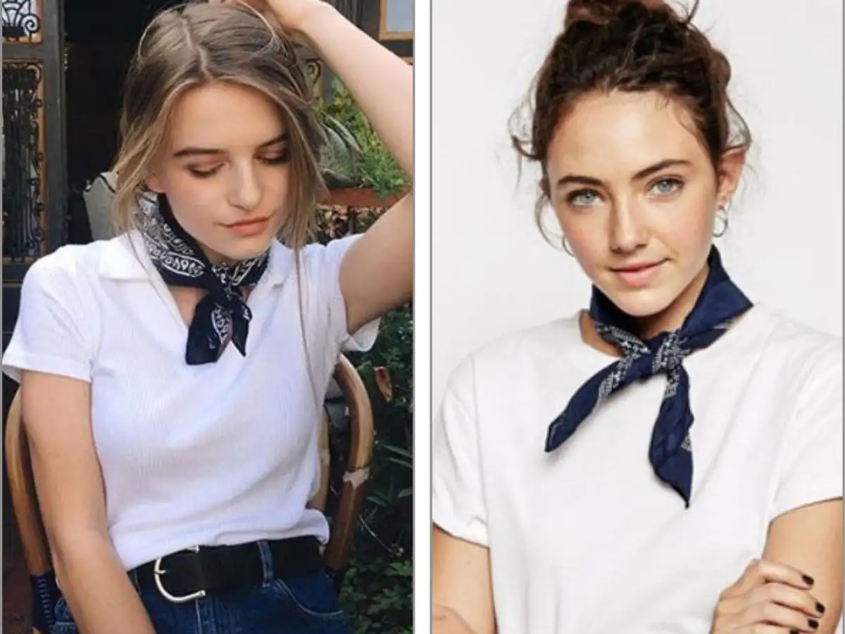 Dùng khăn Bandana quấn ở cổ để trông thật thanh lịch