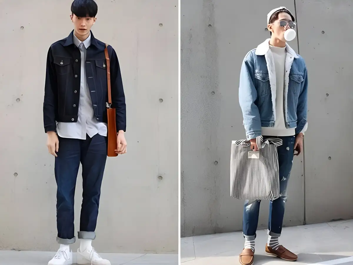 Áo khoác denim kết hợp quần jeans là công thức phối đồ cơ bản mà nam giới không nên bỏ qua