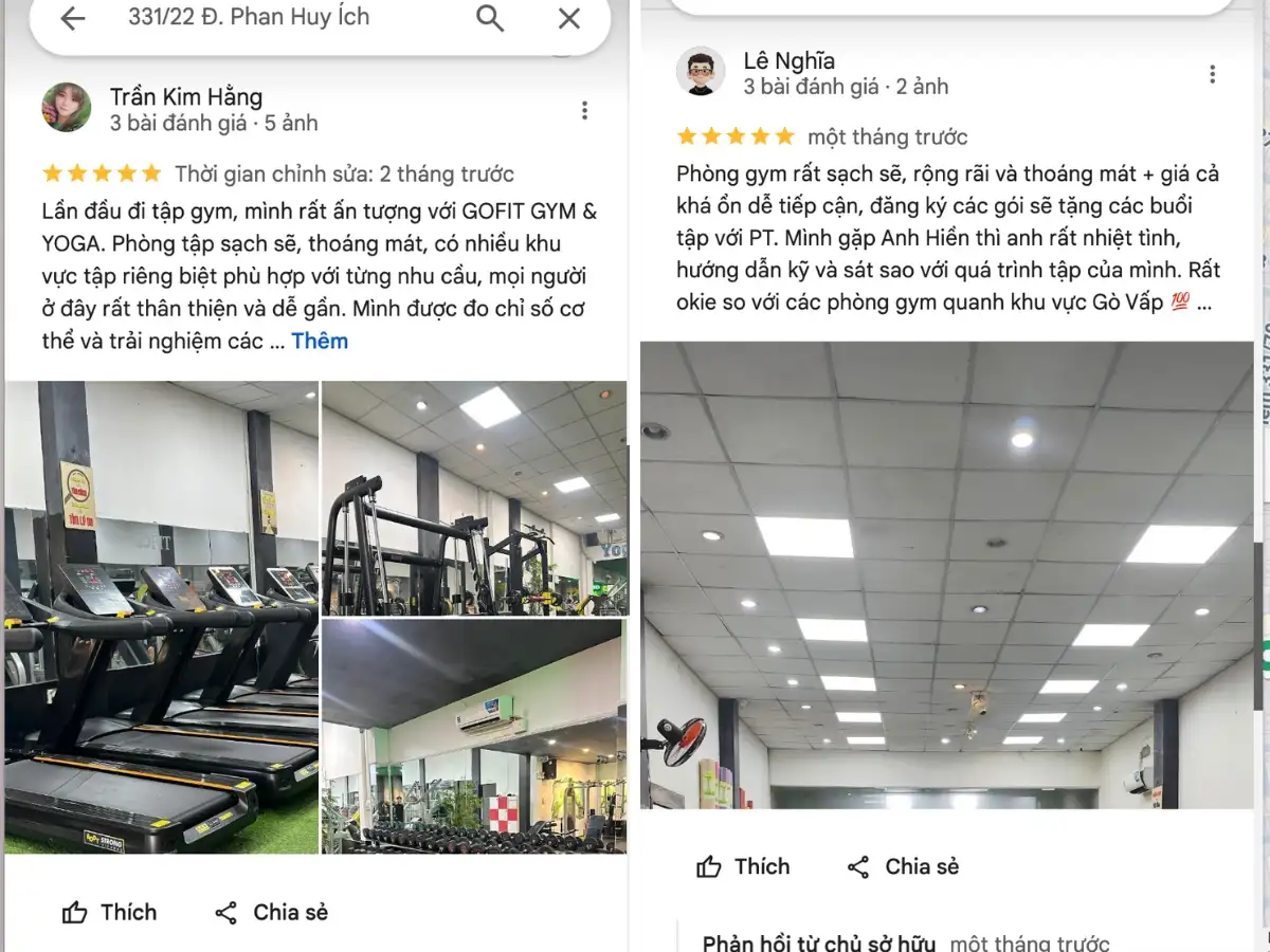 Review phòng tập gym tại Gò Vấp GOFIT Fitness & Yoga 