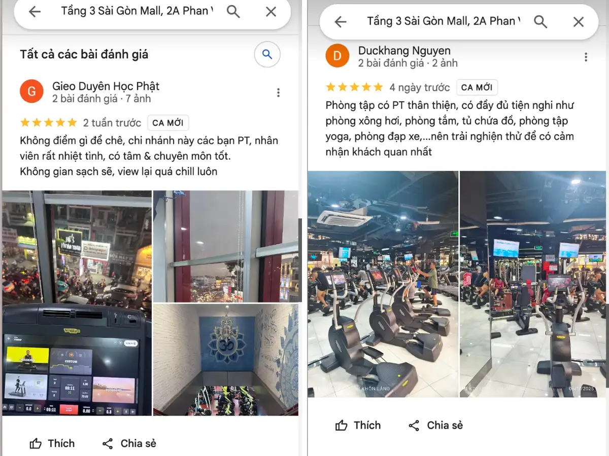 Đánh giá thực tế tại phòng tập tại Gò Vấp California Fitness & Yoga Center