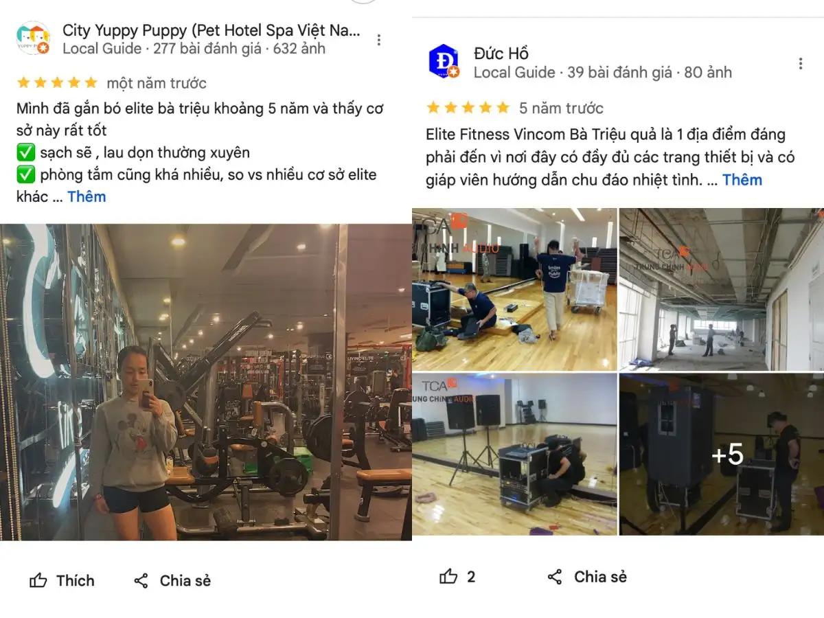 Đánh giá về phòng tập gym Elite Fitness