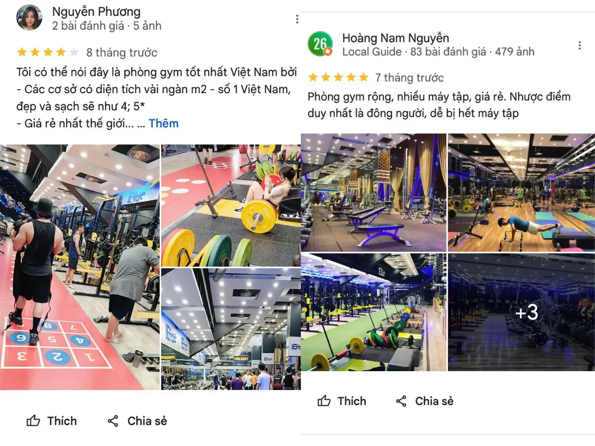 Review chân thực về phòng tập gym Blue Gym