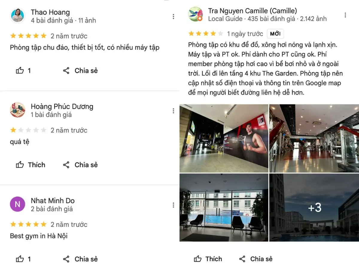 Đánh giá của khách hàng về phòng tập gym Star Fitness