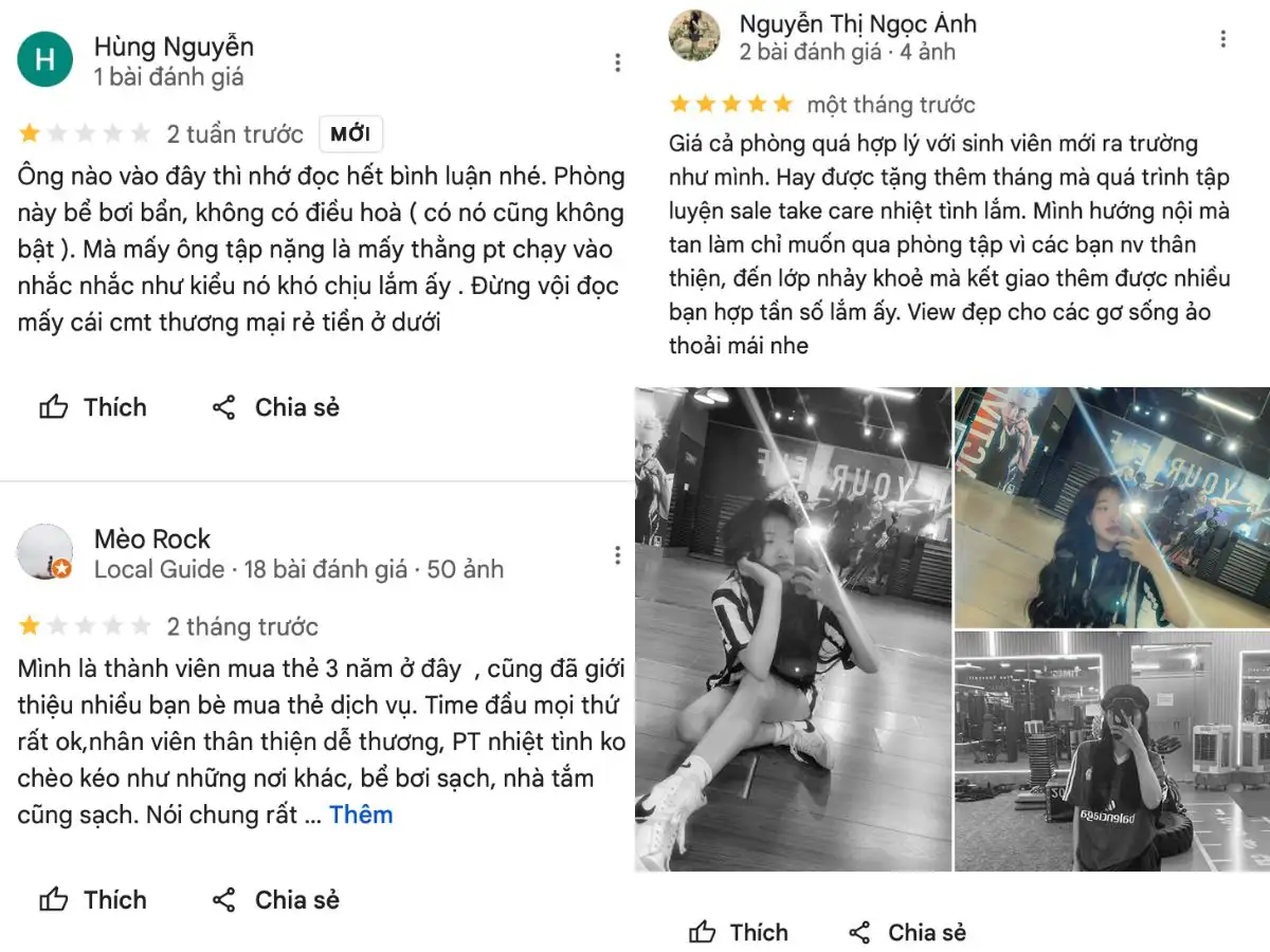 Đánh giá của khách hàng về phòng tập gym Time Plus