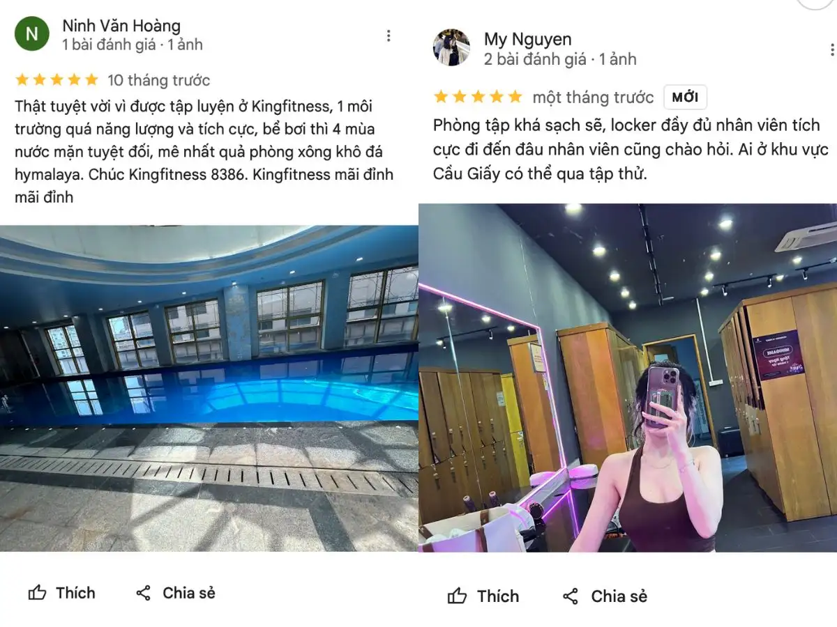 Review chân thực về phòng tập gym King Fitness