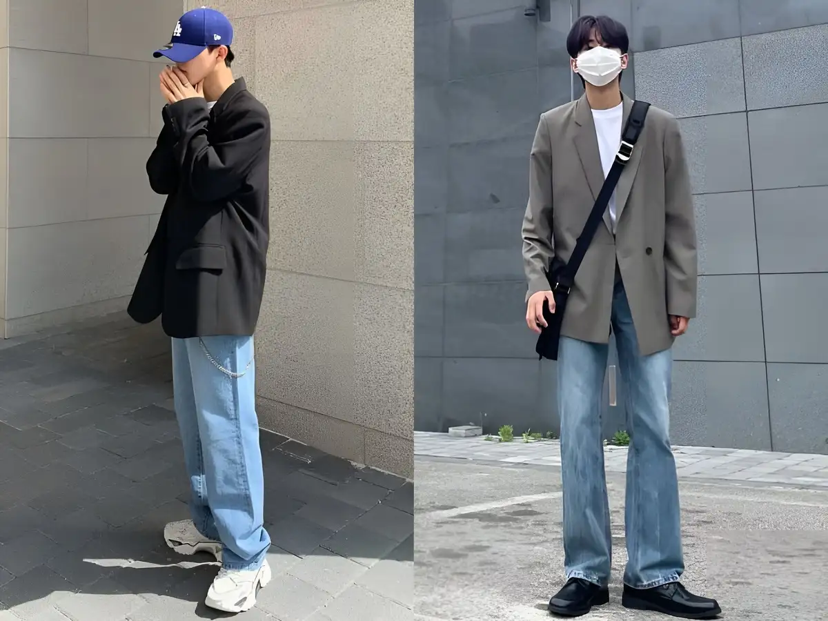 Phối quần jean nam ống loe theo phong cách smart casual lịch lãm