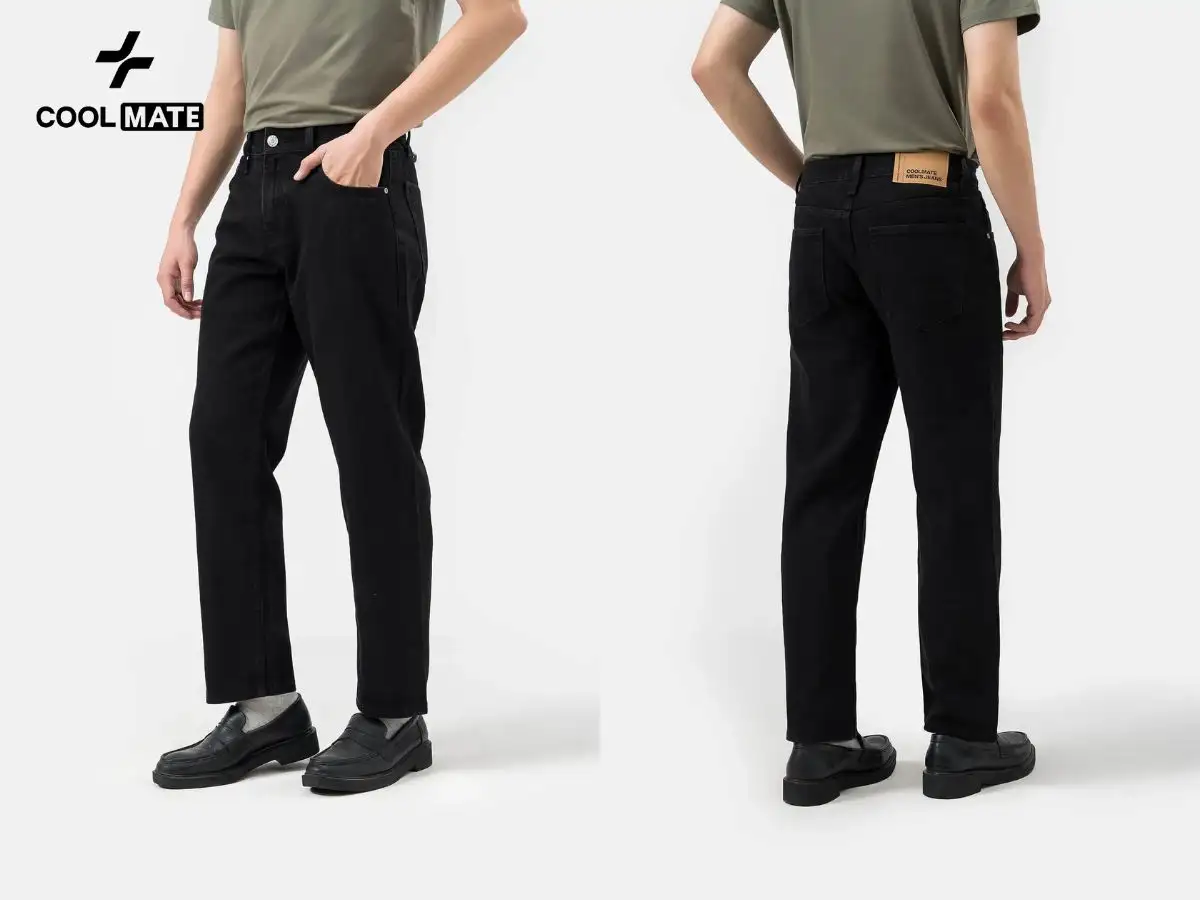 Quần Jeans Nam Basics dáng Straight