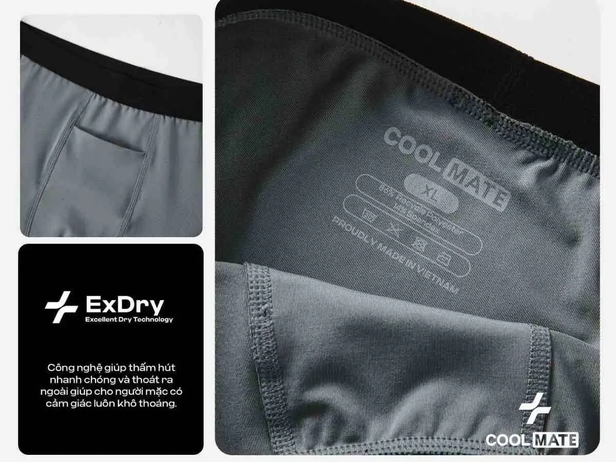 Quần lót nam long leg Coolmate có khả năng thoáng khí và co giãn tốt