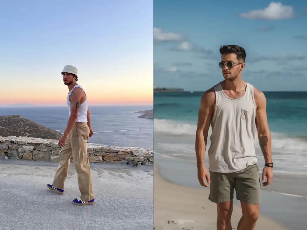 Áo tank top đẹp nhất khi phối cùng quần short thể thao mang phong cách phóng khoáng