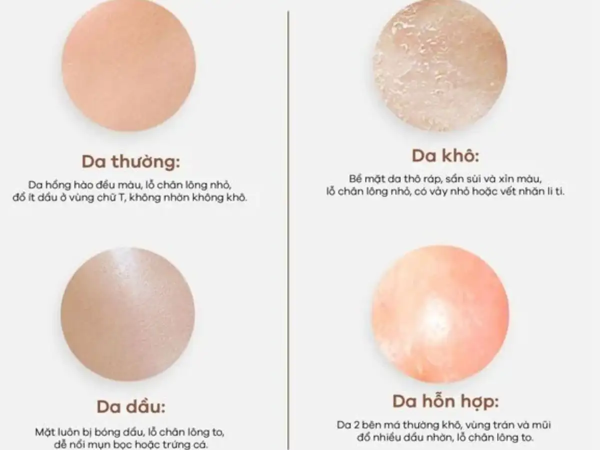 Các vùng da khác nhau trên khuôn mặt nam