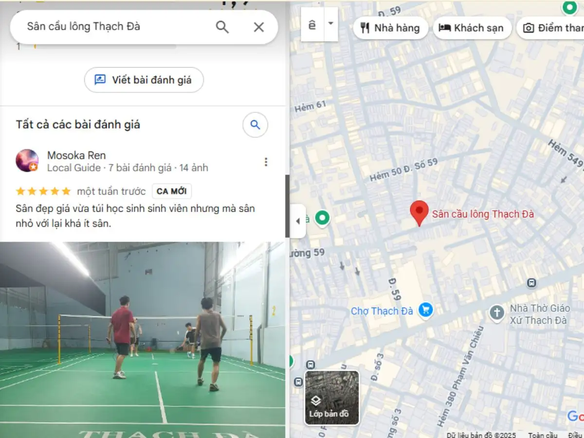 Đánh giá về sân cầu lông Thạch Đà