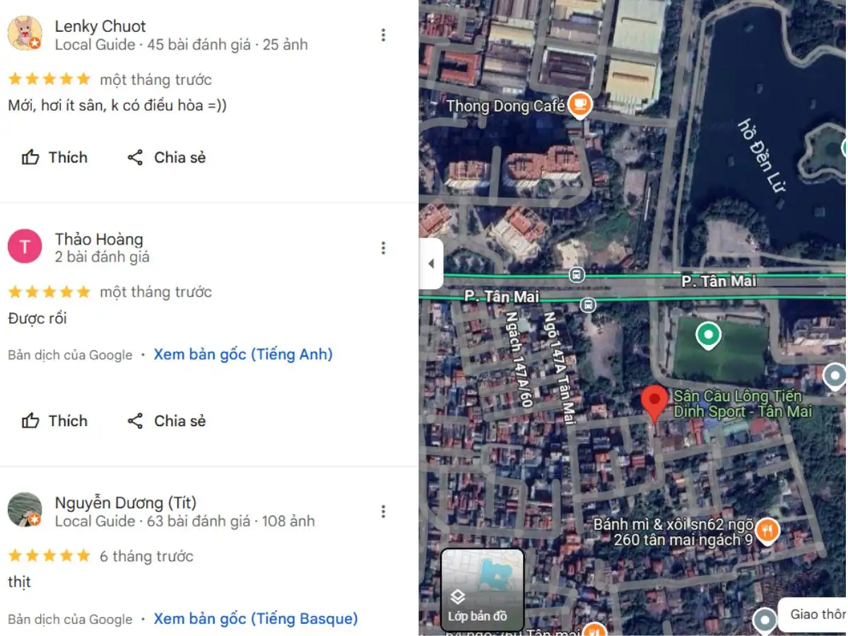 Review về sân Tiến Dinh Sport
