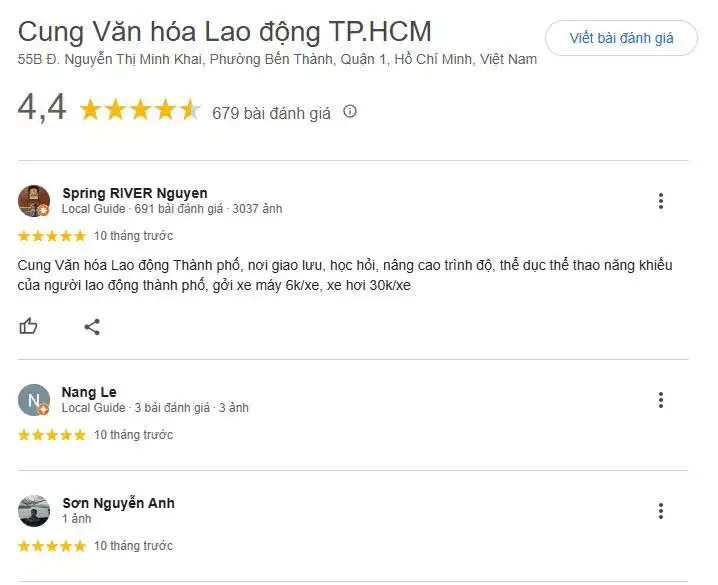 Tổng hợp review về sân Cầu Lông Cung Văn Hóa Lao Động Quận 1