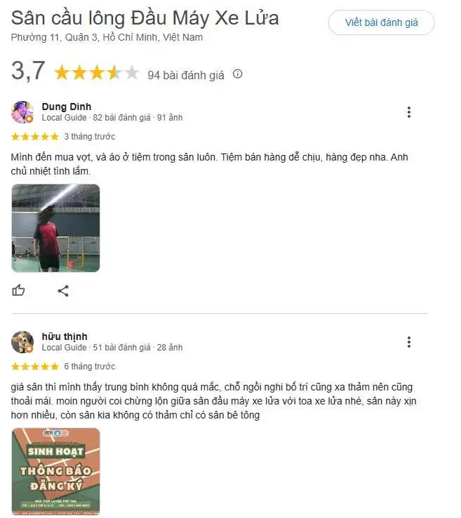 Tổng hợp những đánh giá về sân cầu lông CMT8