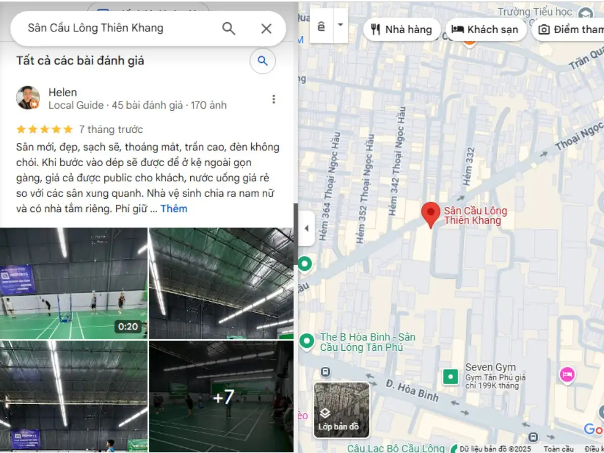 Đánh giá về sân Thiên Khang