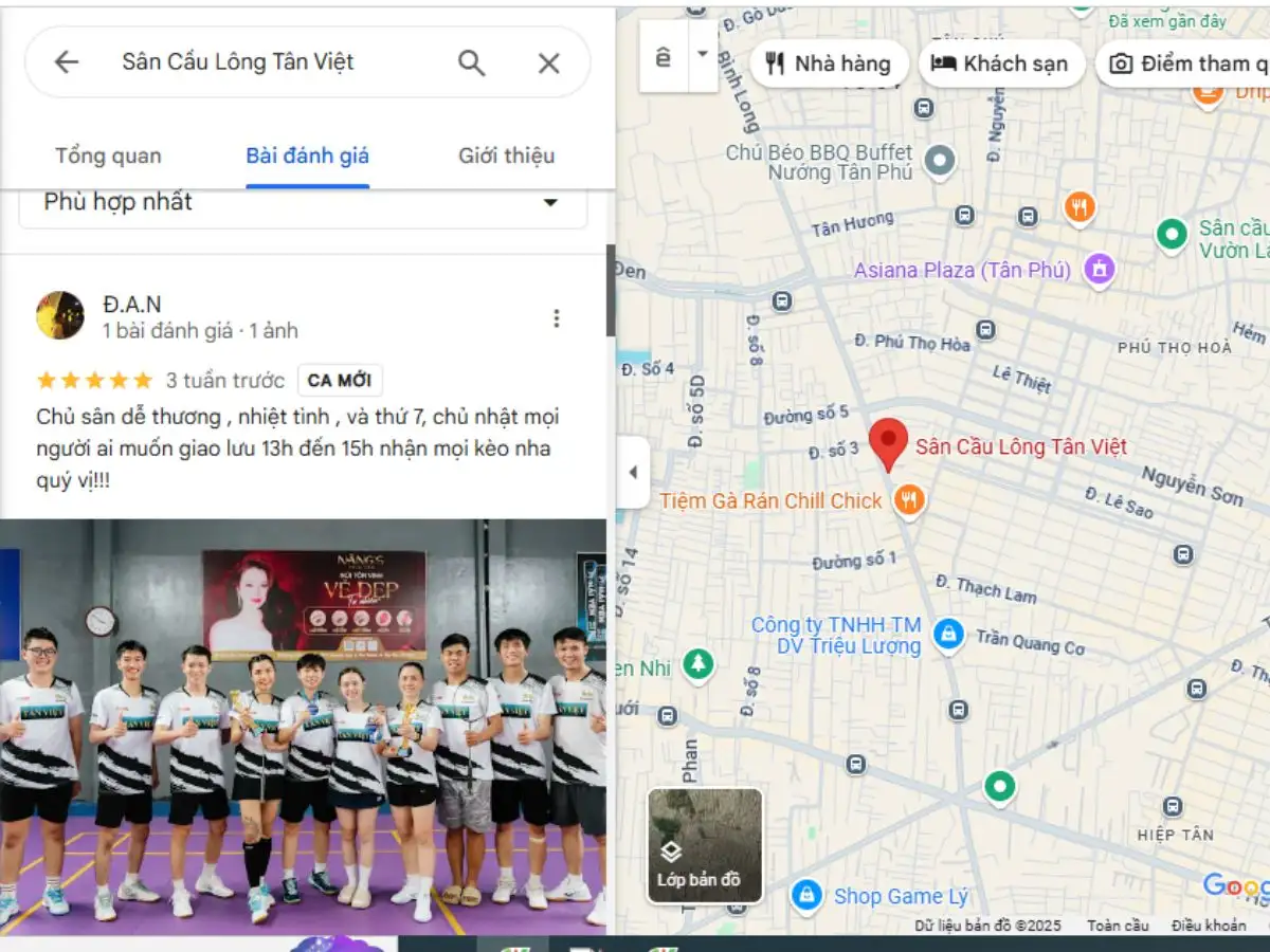 Đánh giá sân Tân Việt