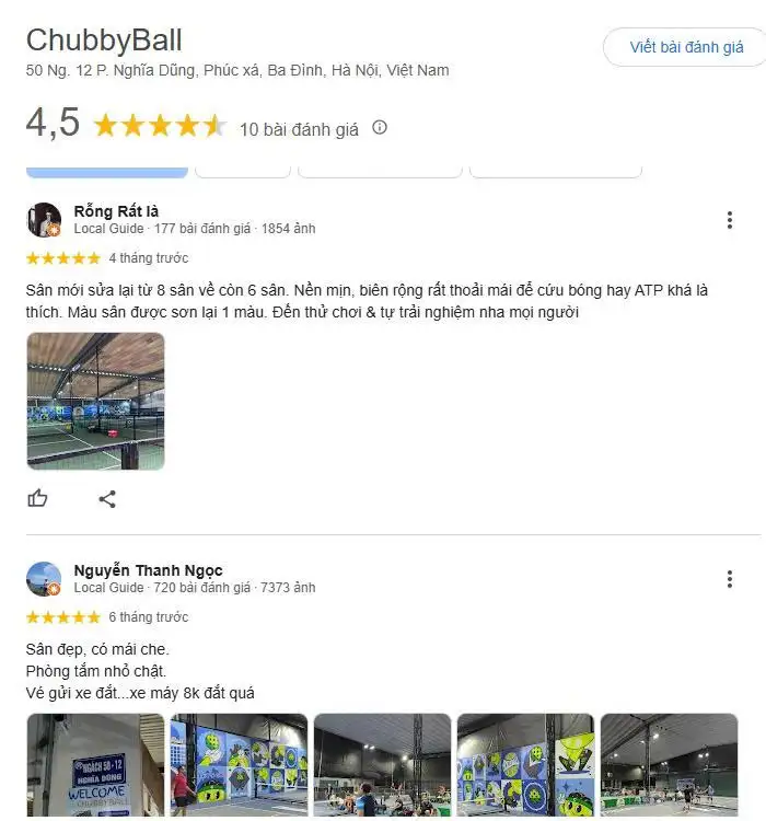 Những đánh giá về Sân Pickleball ChubbyBall