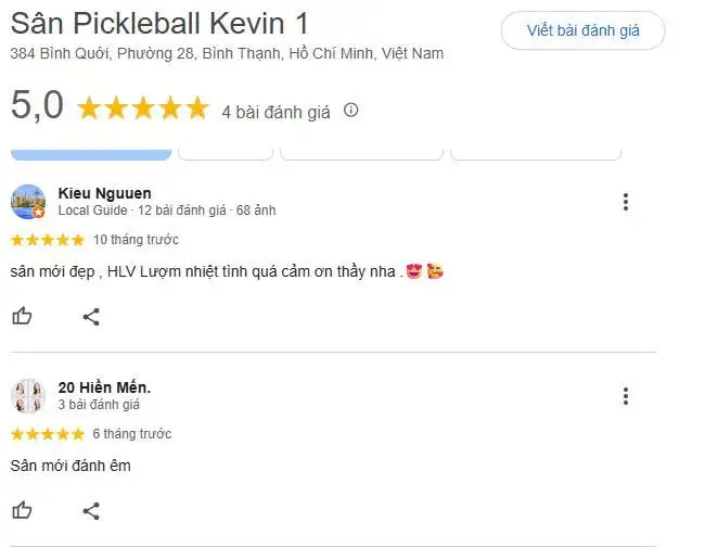 Tổng hợp đánh giá về sân Pickleball Kevin 1