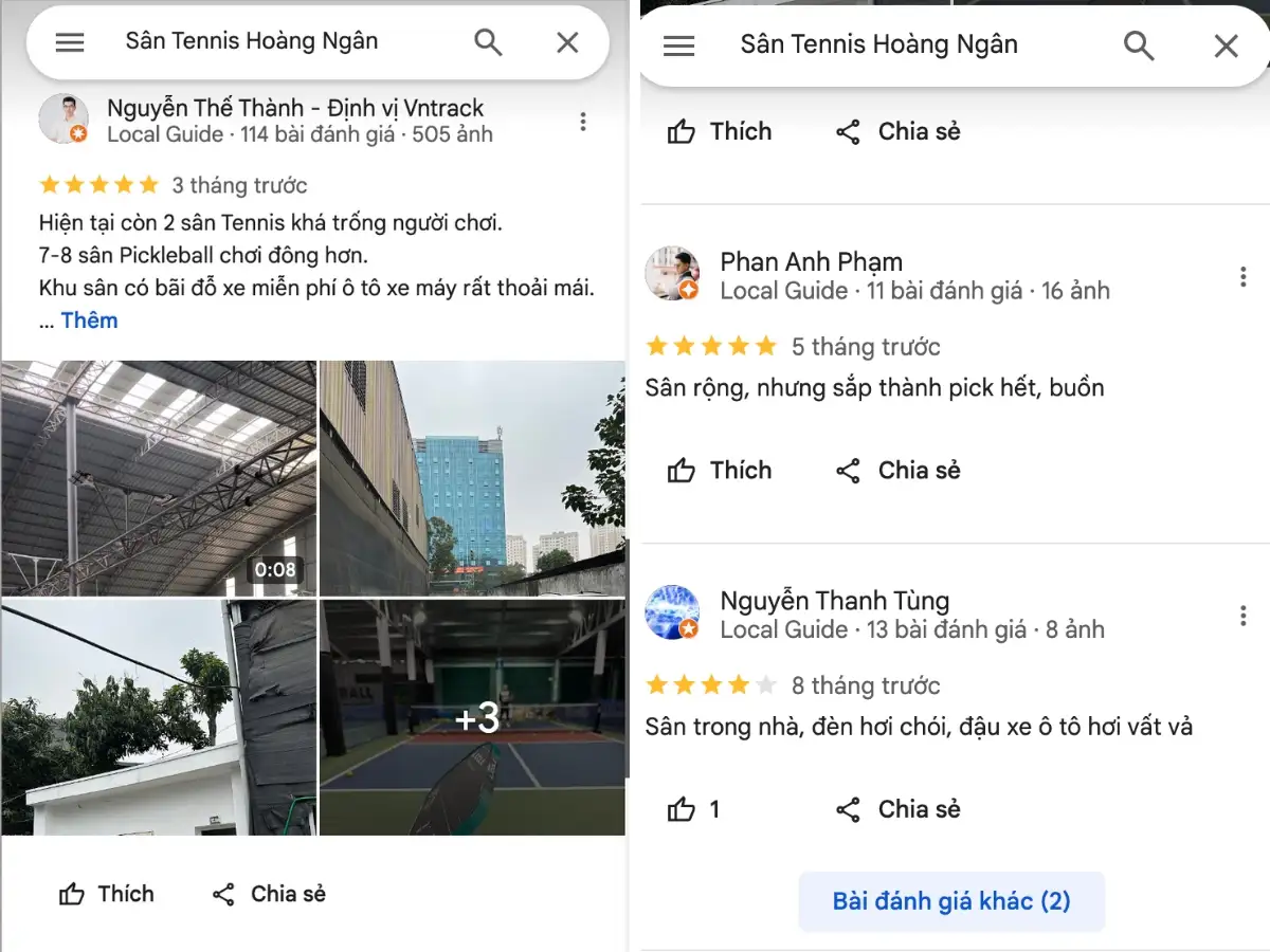 Đánh giá của các vợt thủ khi trải nghiệm thực tế tại sân: