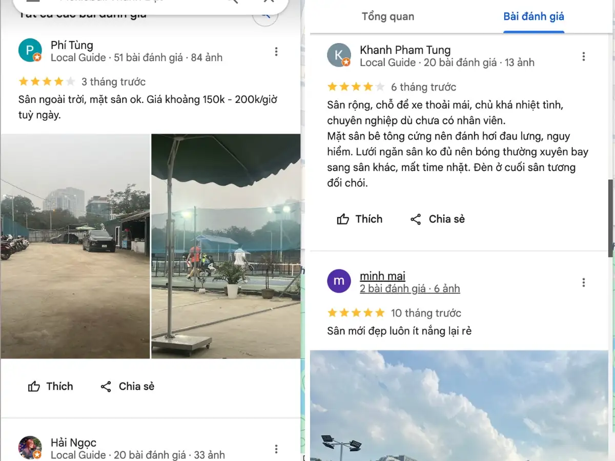 Đánh giá của các vợt thủ khi trải nghiệm thực tế tại sân: