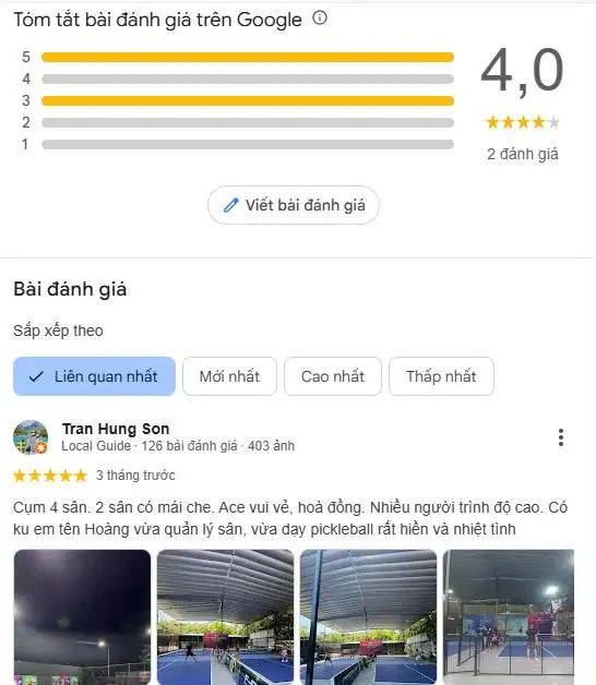 Đánh giá về sân pickleball Văn Phú