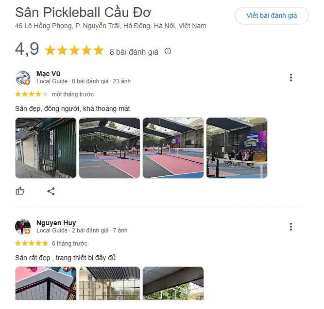 Sân Pickleball được đánh giá là rộng và thoáng mát