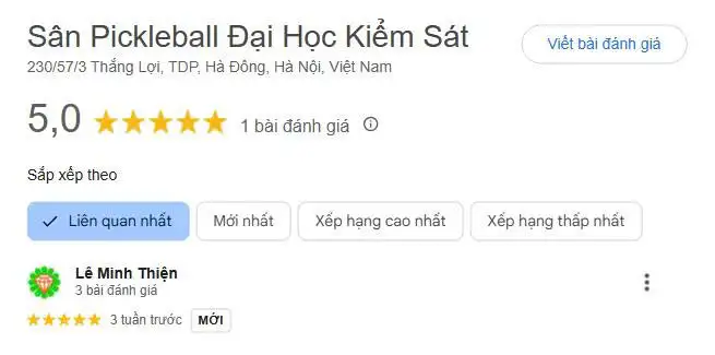 Tổng hợp đánh giá về Sân Pickleball Đại Học Kiểm Sát