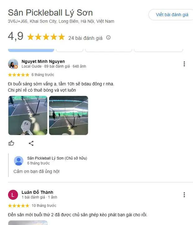 Tổng hợp đánh giá về Sân Pickleball Lý Sơn