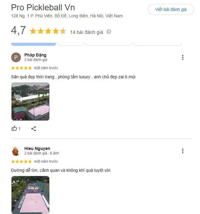 Những đánh giá về sân Pickleball Pro Pickleball VN