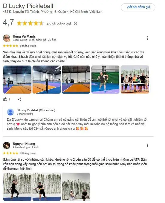 Tổng hợp review về sân D'Lucky Pickleball Club Quận 4