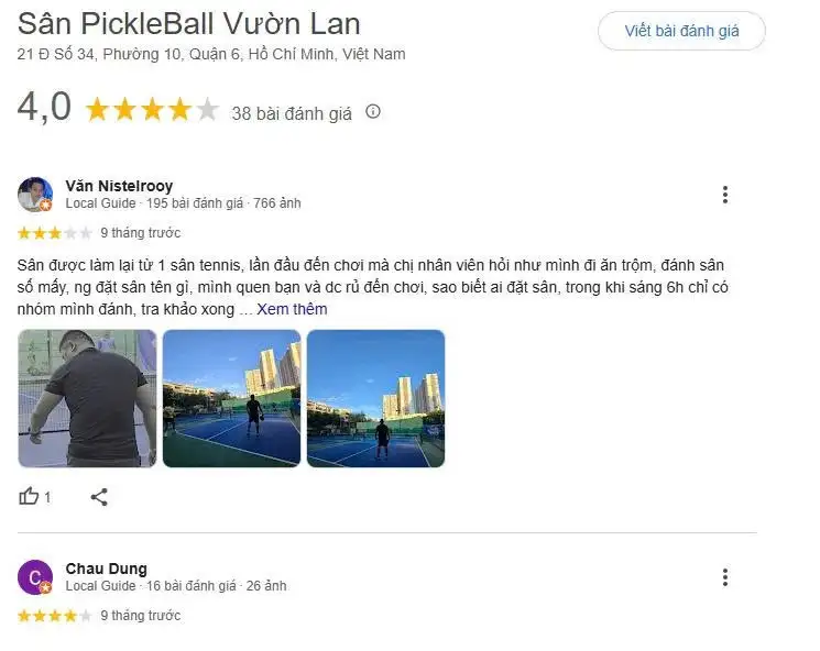 Tổng hợp review về sân Vườn Lan Quận 6