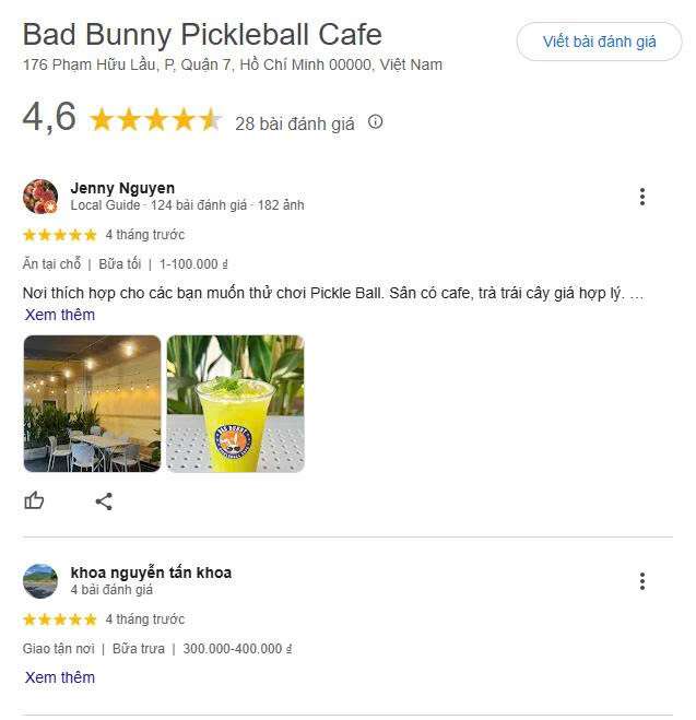 Tổng hợp các đáng giá về sân Bad Bunny Pickleball Cafe
