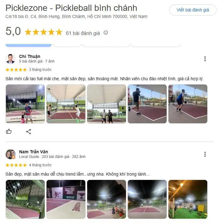 Tổng hợp review về sân Picklezone Quận 8