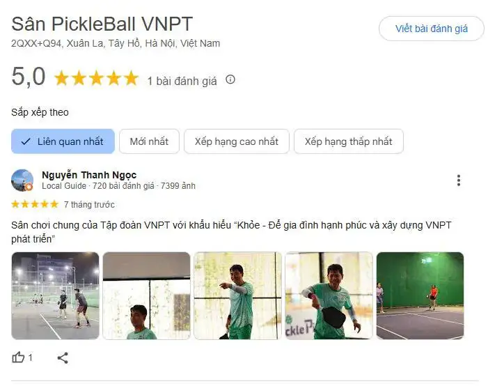 Tổng hợp review về sân Pickleball Tây Hồ VNPT