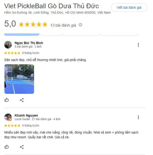 Tổng hợp những đánh giá về Sân pickleball Gò Dưa