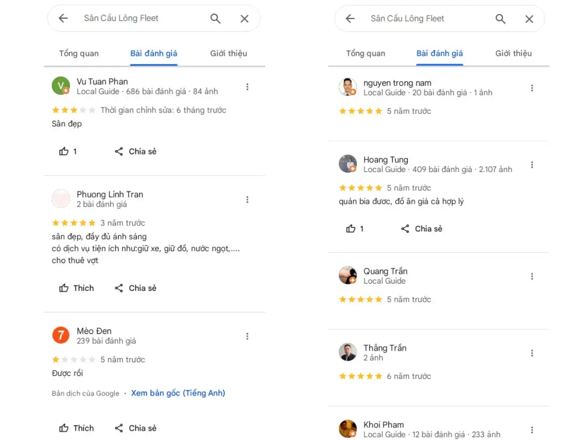 Đánh giá sân cầu lông Fleet