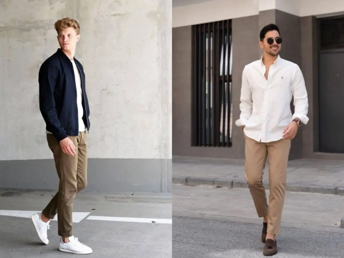 Phối áo sơ mi kaki nam với quần kaki chỉn chu