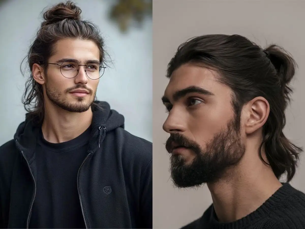 Man Bun là kiểu tóc mà toàn bộ tóc dài được búi gọn lại thành một củ tỏi ở phía sau hoặc trên đỉnh đầu
