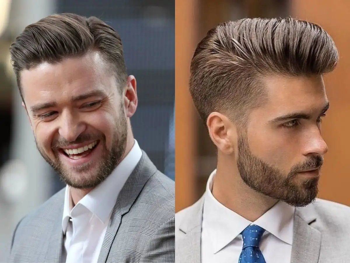 Pompadour gây ấn tượng với phần tóc mái rất dài