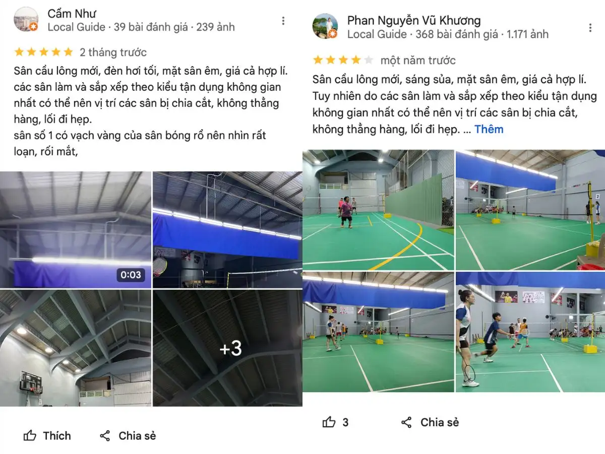 Review về sân cầu lông Passion Sports