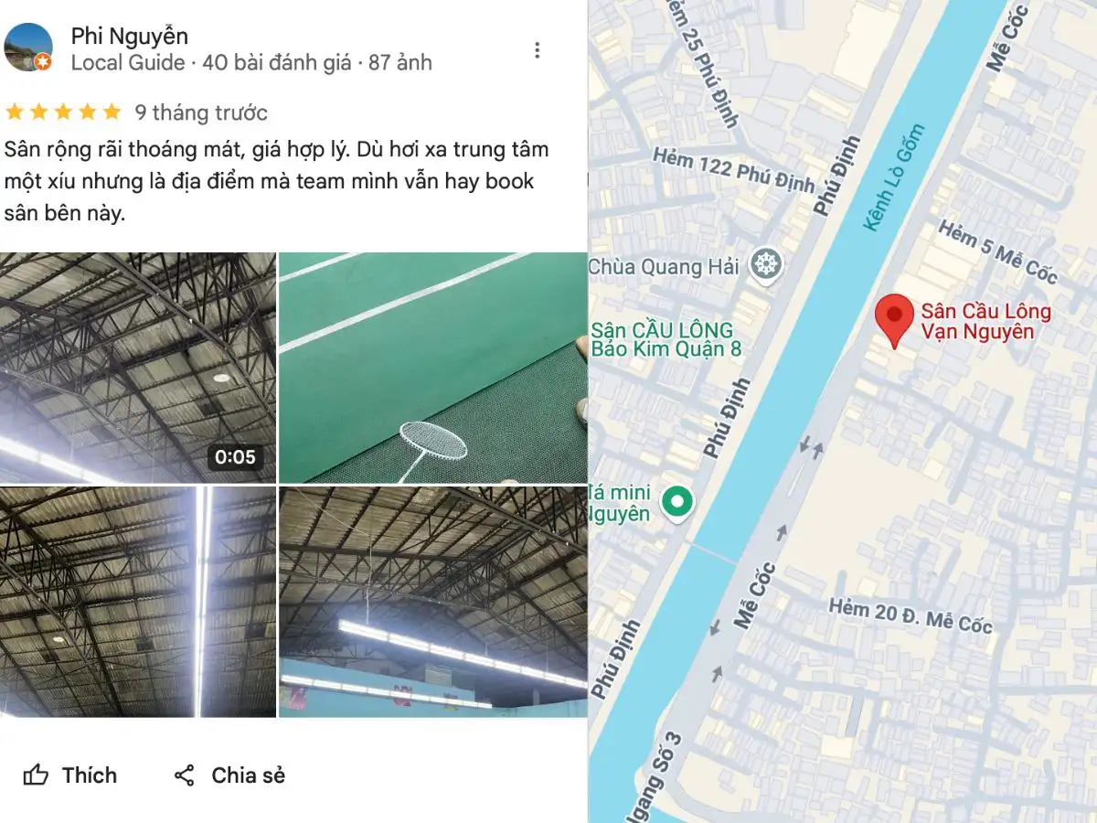 Đánh giá về sân cầu lông Vạn Nguyên