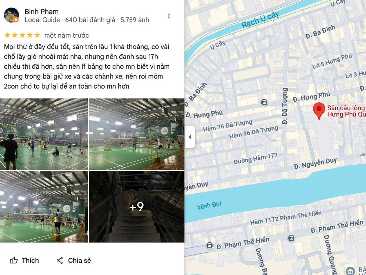 Review chân thực về sân cầu lông Hưng Phú