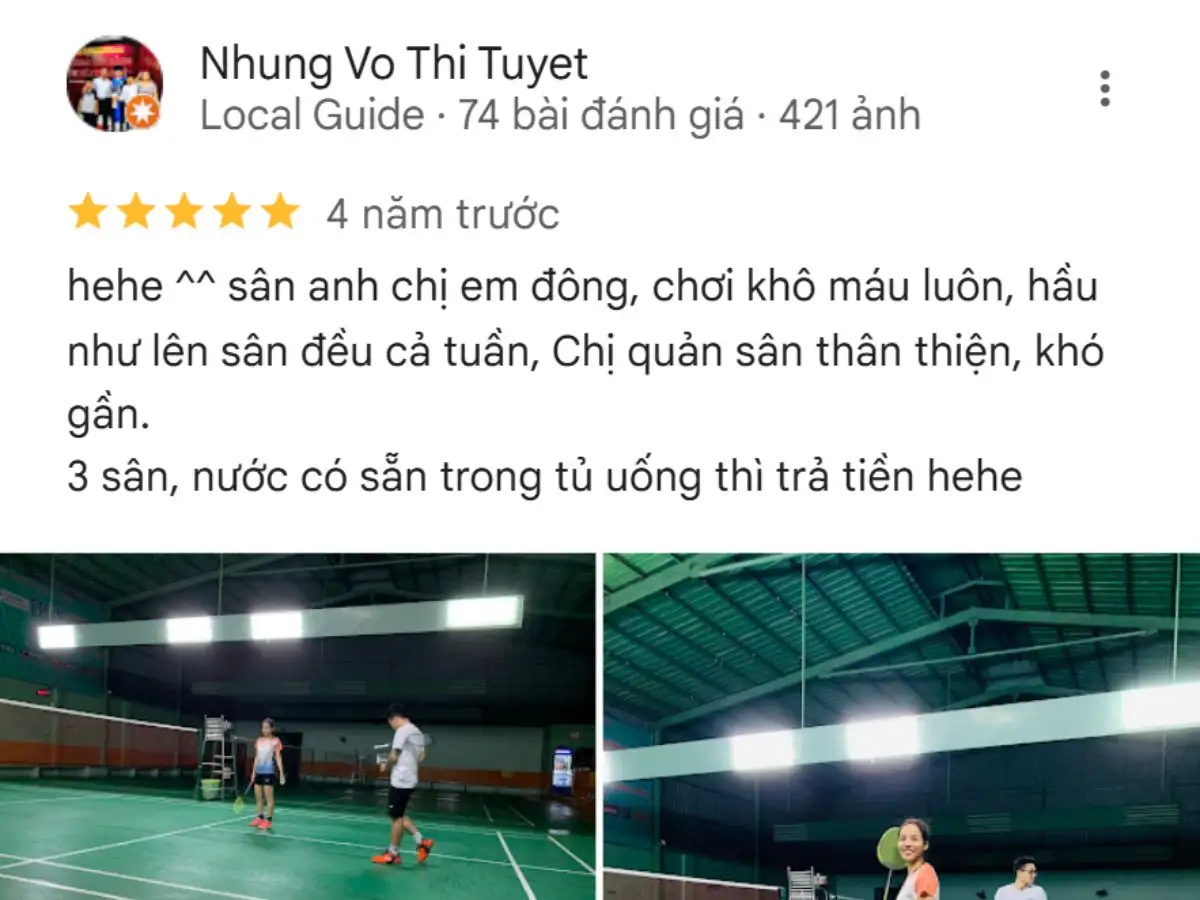 Đánh giá của người chơi về Sân cầu lông Lan Anh