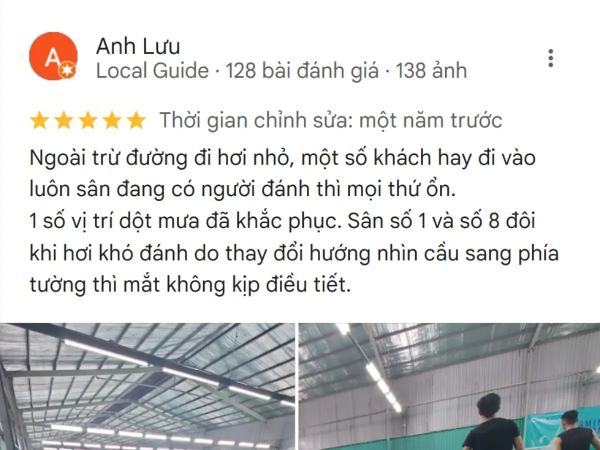 Đánh giá của người chơi về Sân cầu lông Tada Bình Lợi