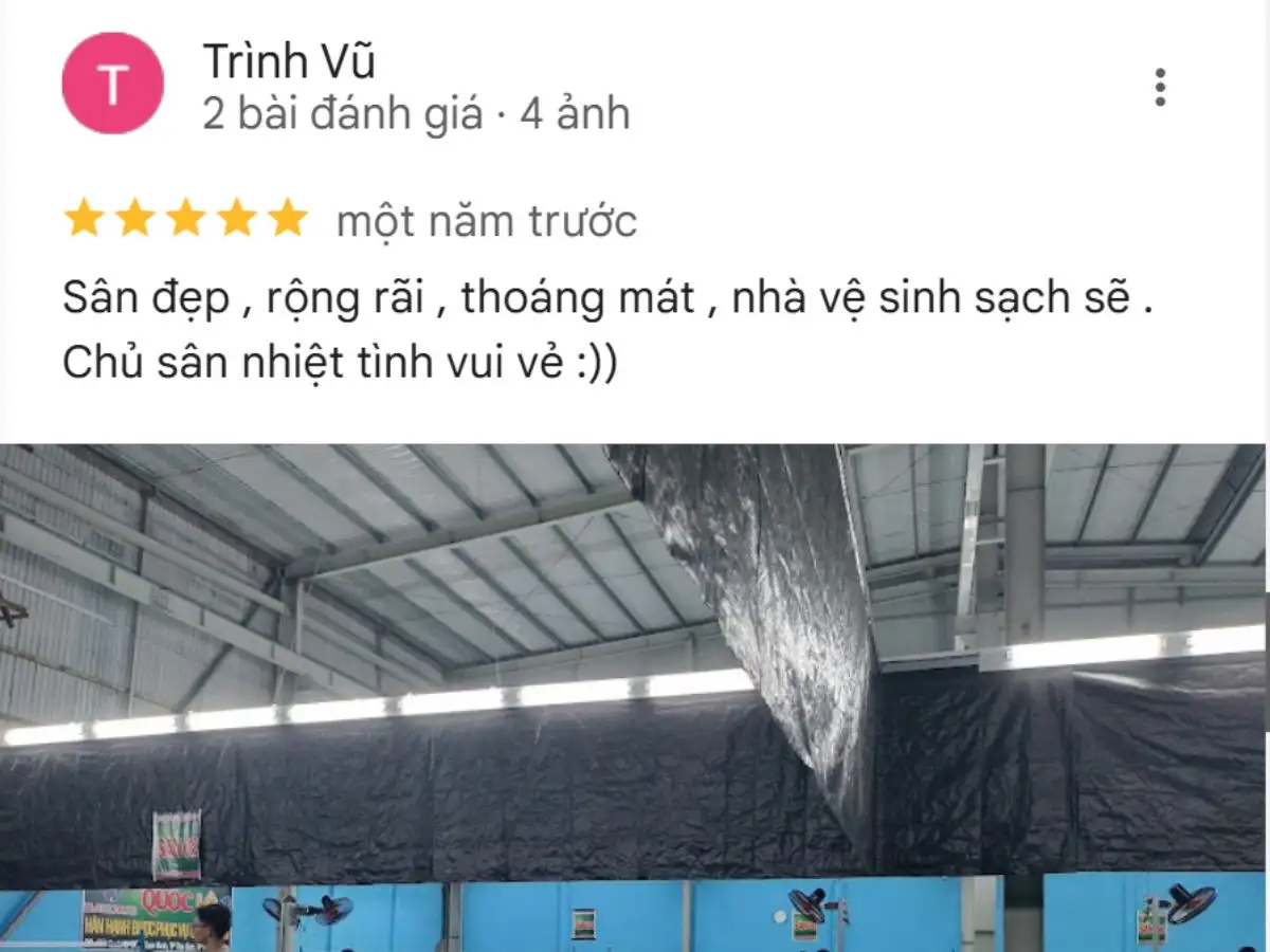 Đánh giá của người chơi về Sân cầu lông Quốc Lộ 1