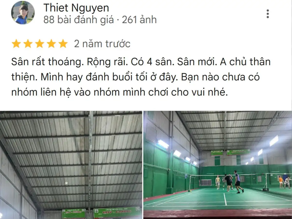 Đánh giá của người chơi về Sân cầu lông An Nhiên Sport