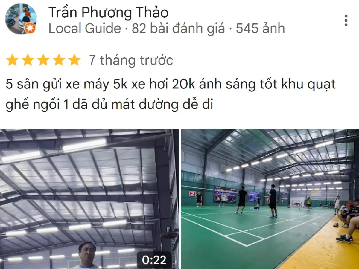 Đánh giá của người chơi về Sân cầu lông Galaxy