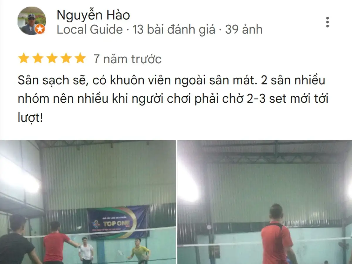 Review từ người chơi về Sân Cầu Lông 98 Trần Thị Trọng