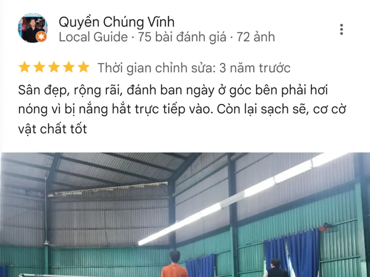 Review từ người chơi về Sân Cầu Lông Quân khu 7