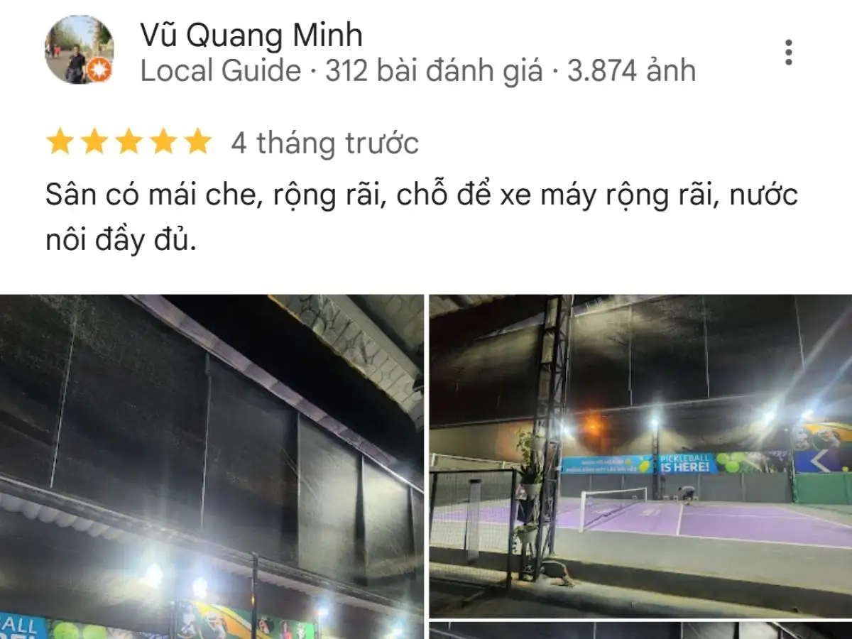 Đánh giá của người chơi về Sân Pickleball Mái Che Ngọc Vũ 3